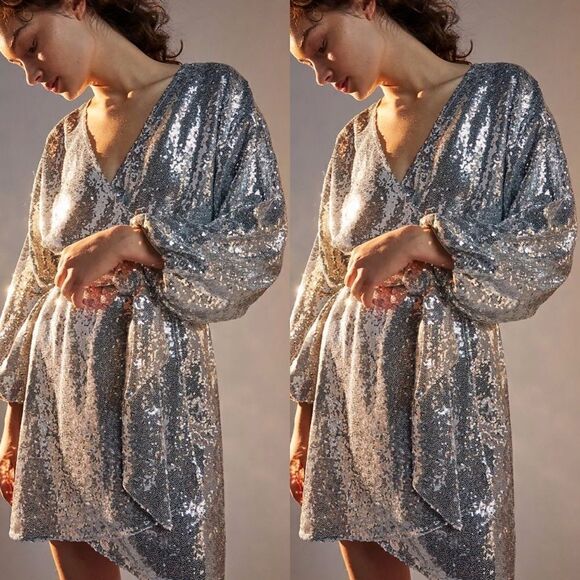 ANTHROPOLOGIE Lisabette Sequined Mini Dress - Picture 3 of 7